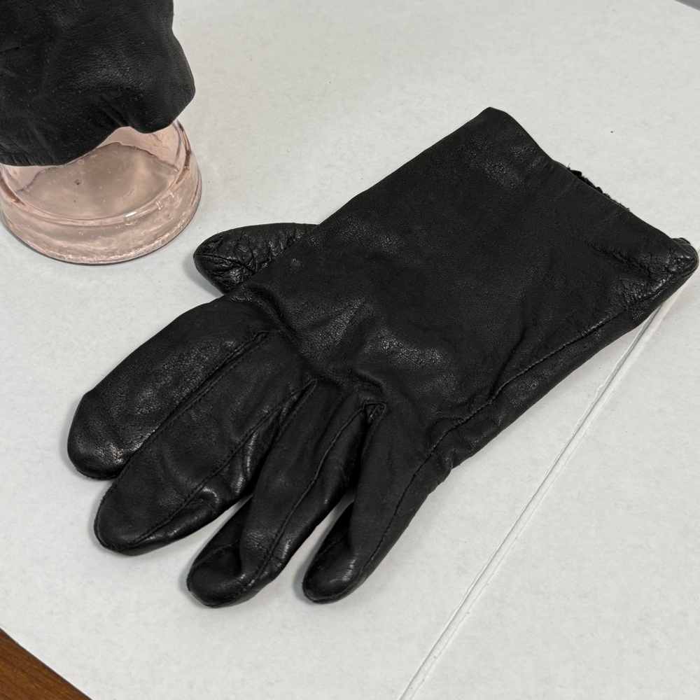 Genuine Leather Fourchette Gloves WPL 12931 Vintage - Picture 4 of 12